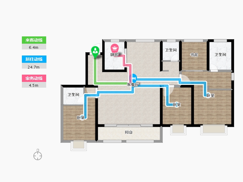 山东省-济南市-地平西棠甲第-139.00-户型库-动静线