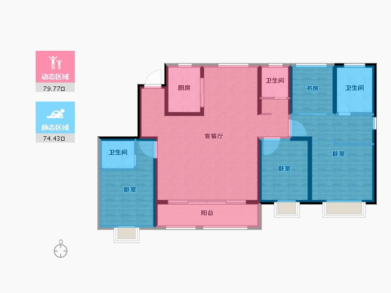 山东省-济南市-地平西棠甲第-139.00-户型库-动静分区