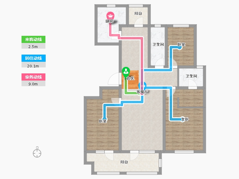 山东省-青岛市-金科罗兰公馆-107.99-户型库-动静线