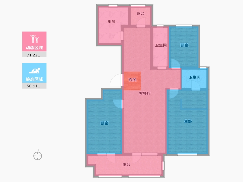 山东省-青岛市-金科罗兰公馆-107.99-户型库-动静分区