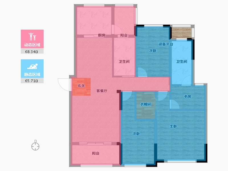 江苏省-常州市-弘阳燕澜风华住宅-122.35-户型库-动静分区