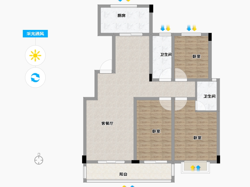 河南省-洛阳市-海景花园-116.30-户型库-采光通风