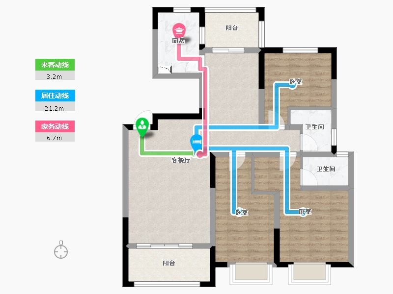 山东省-烟台市-永达福源里-94.55-户型库-动静线