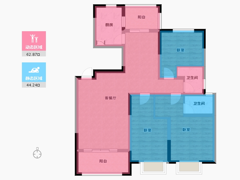 山东省-烟台市-永达福源里-94.55-户型库-动静分区