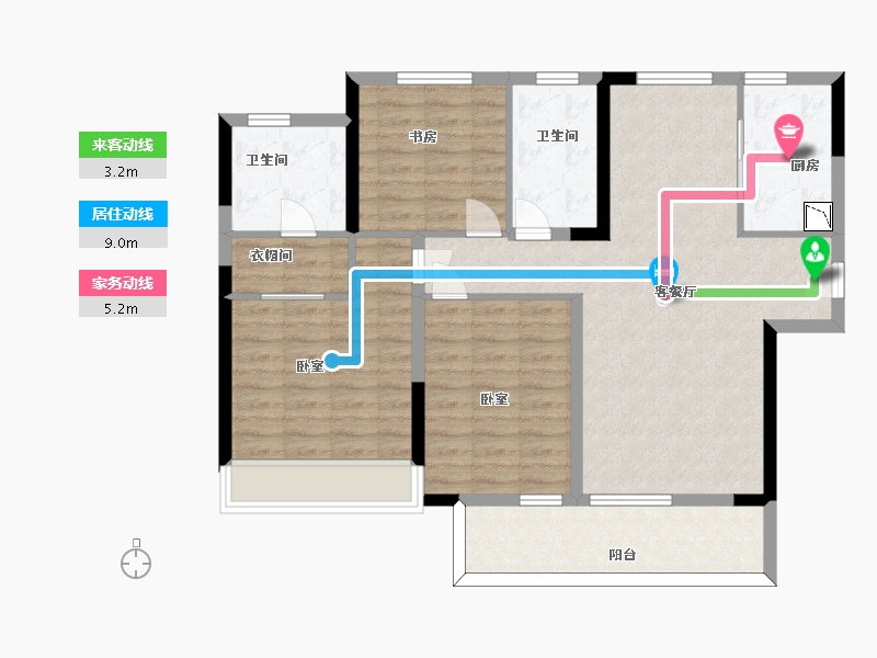 山东省-济南市-璀璨悦府-95.00-户型库-动静线