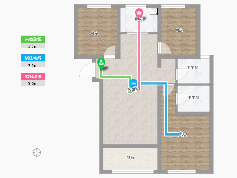 新疆维吾尔自治区-乌鲁木齐市-中泰雅居二期-79.57-户型库-动静线