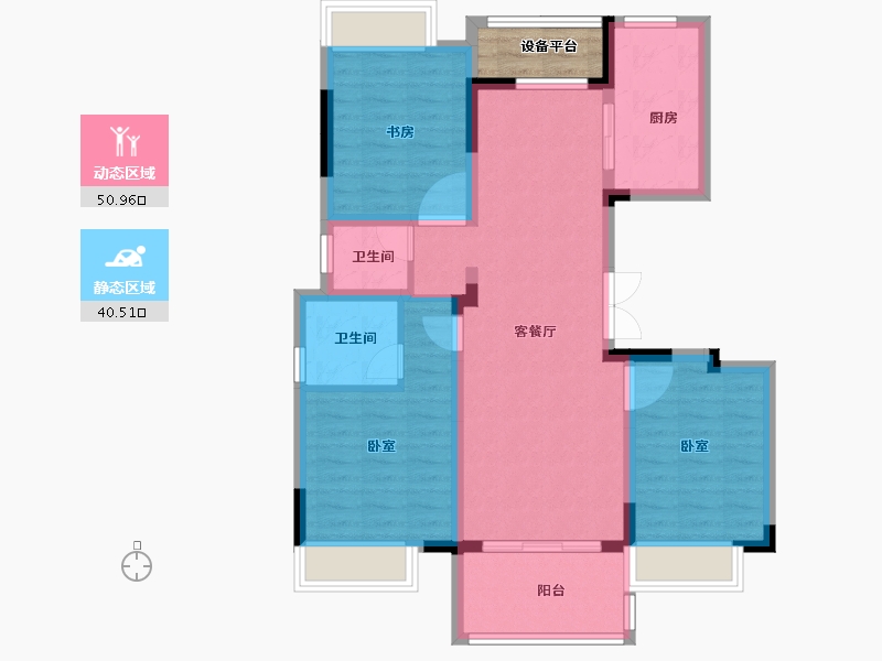 浙江省-绍兴市-红星天铂-84.00-户型库-动静分区