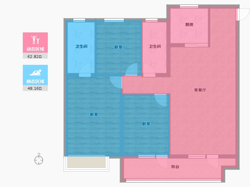 山东省-烟台市-鲁商公馆-100.00-户型库-动静分区