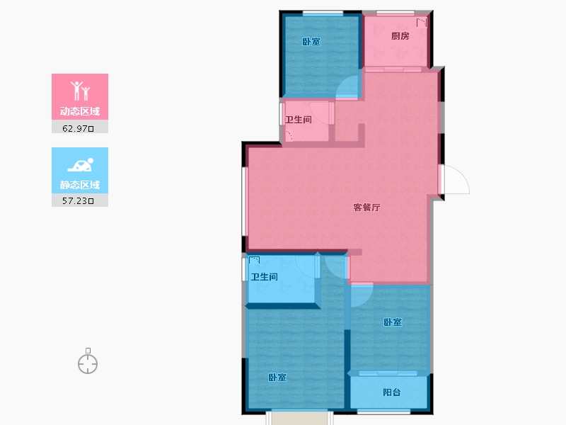 河南省-洛阳市-滨河御景苑-107.51-户型库-动静分区