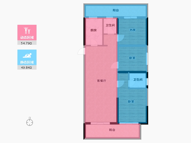 河南省-郑州市-常绿东风宸苑-93.21-户型库-动静分区