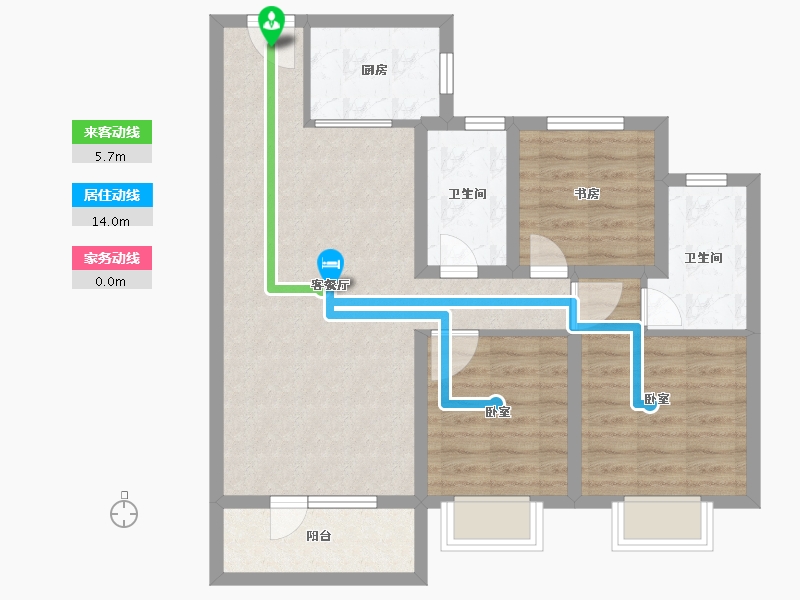 山东省-济南市-华润置地昆仑御-80.19-户型库-动静线