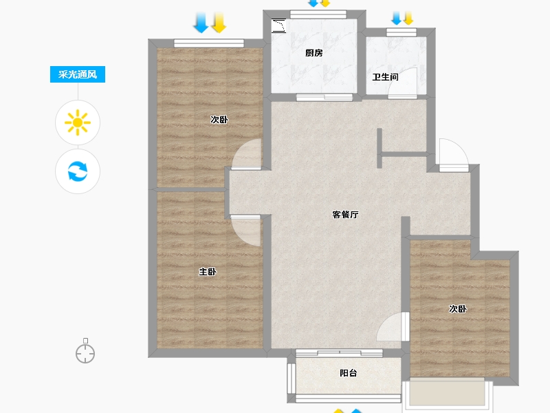 山东省-济南市-万科龙湖城市之光云玺-88.00-户型库-采光通风