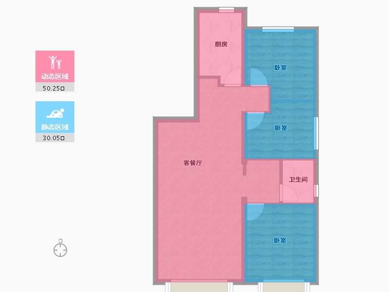 新疆维吾尔自治区-乌鲁木齐市-广汇·御锦城-72.01-户型库-动静分区