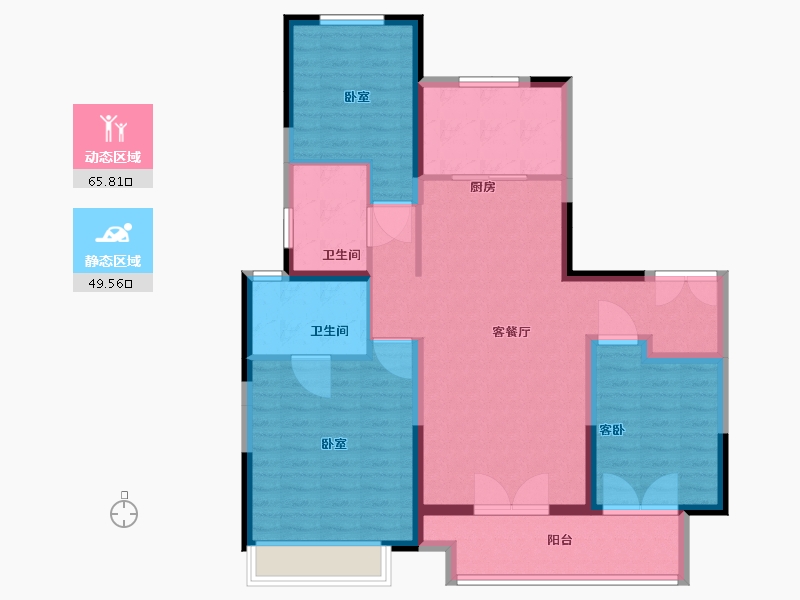 山东省-聊城市-民生金科·集美壹品-104.01-户型库-动静分区