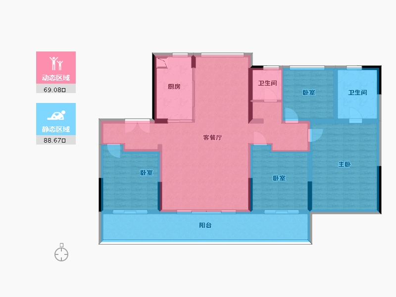 山东省-济南市-中南樾府-142.81-户型库-动静分区