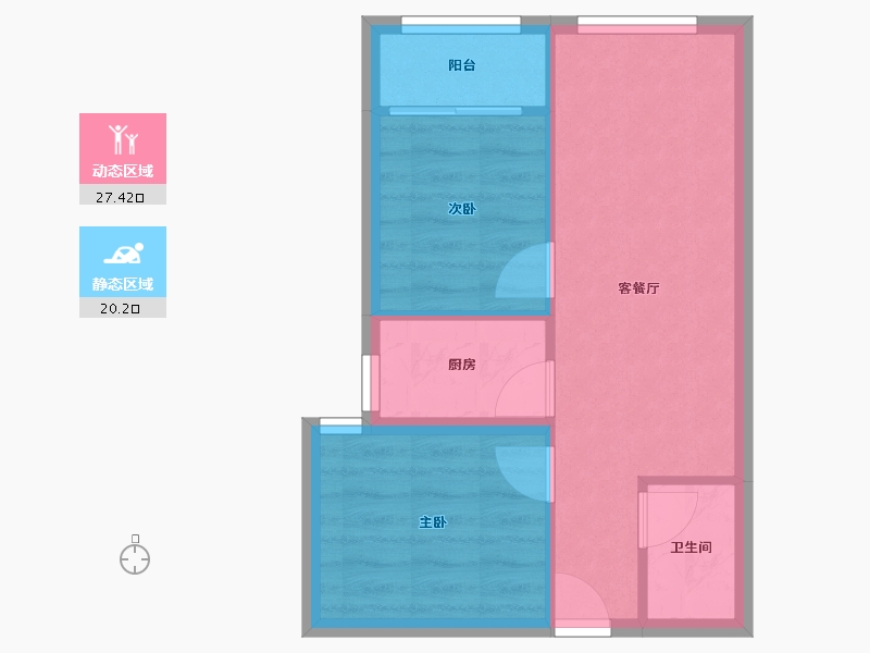 山东省-济南市-帝华广场-42.43-户型库-动静分区