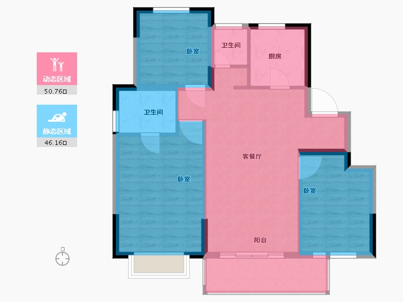 浙江省-绍兴市-海湾新城-88.01-户型库-动静分区