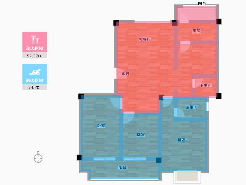 山东省-青岛市-平度龙宇上城-93.99-户型库-动静分区