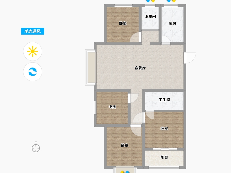 山东省-聊城市-锦绣翡翠城-109.01-户型库-采光通风