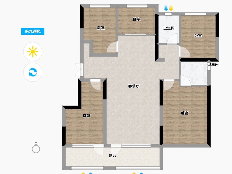 山东省-济南市-远洋天著春秋-106.00-户型库-采光通风