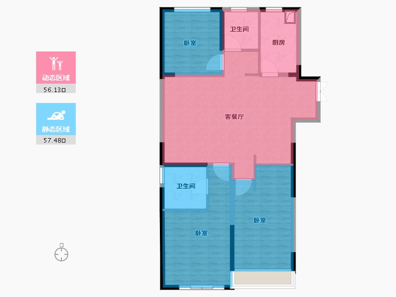 河南省-郑州市-星联·岚溪府-103.00-户型库-动静分区