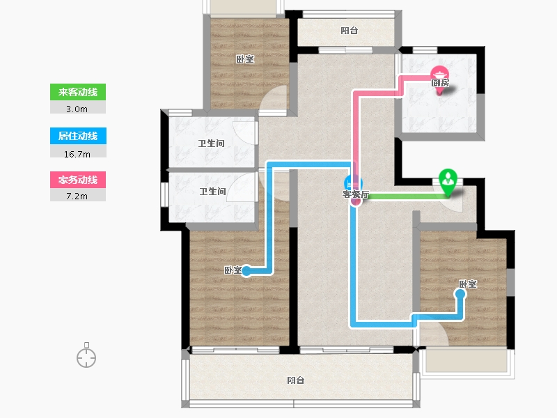 河南省-郑州市-昆明恒大国际健康城-104.00-户型库-动静线