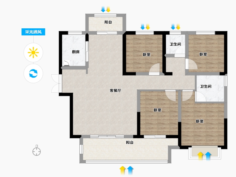 河南省-洛阳市-建业熙和府-114.00-户型库-采光通风