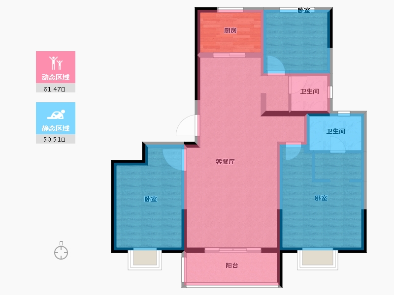 山东省-济南市-中垠御苑-100.00-户型库-动静分区