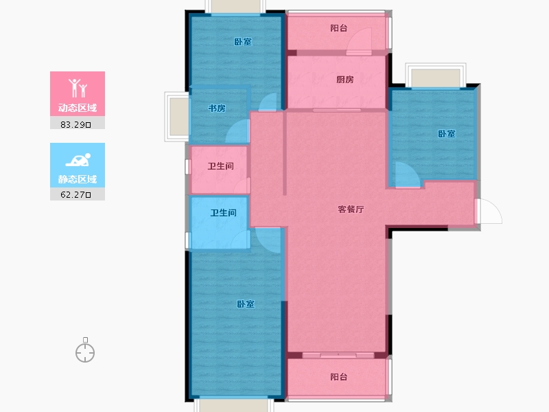 河南省-安阳市-林州恒大悦府-132.26-户型库-动静分区