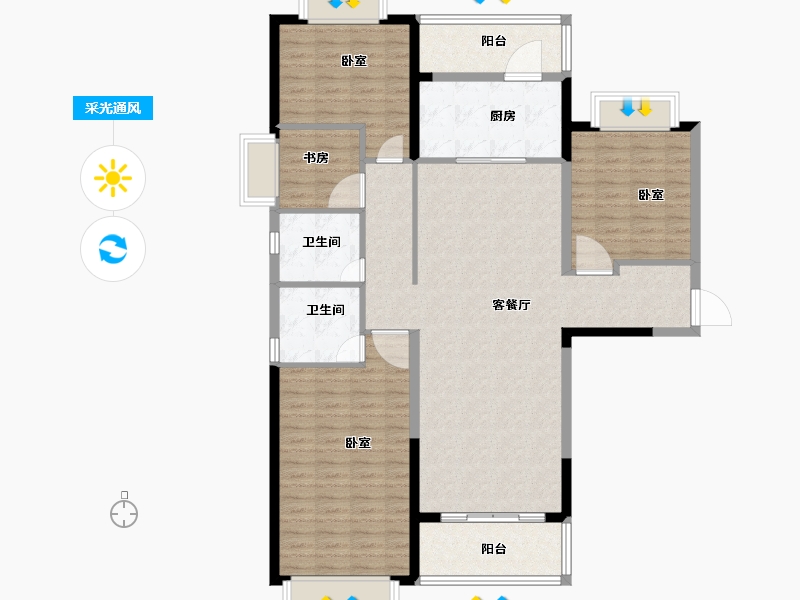 河南省-安阳市-林州恒大悦府-132.26-户型库-采光通风