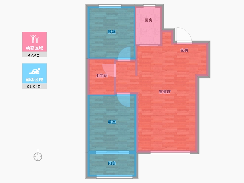 山东省-青岛市-水岸 华庭-71.15-户型库-动静分区