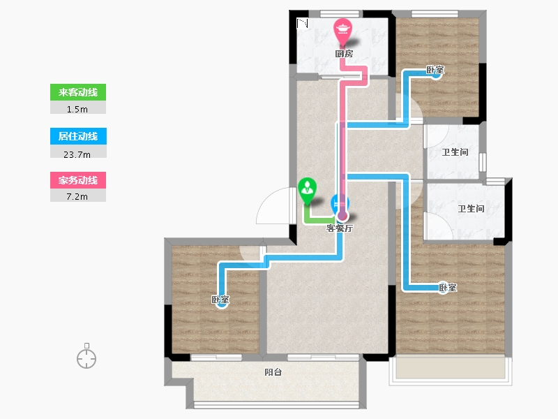 河南省-洛阳市-港龙雍河尚院-96.00-户型库-动静线