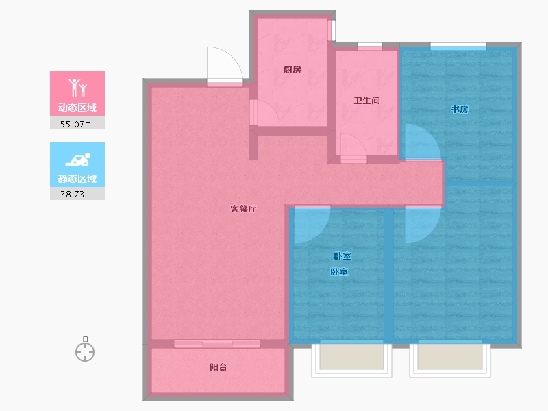 山东省-德州市-振华·领秀城-84.00-户型库-动静分区