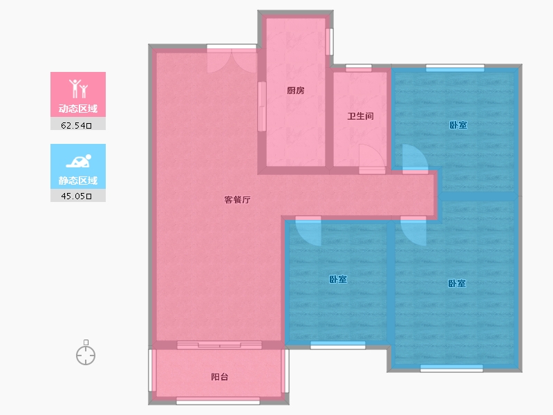 河南省-洛阳市-宜阳建业森林半岛-96.00-户型库-动静分区