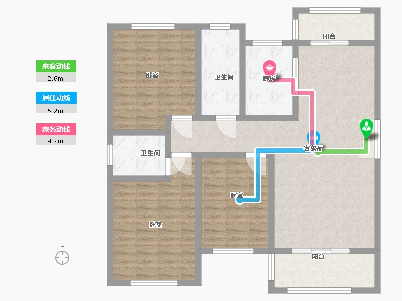 河南省-洛阳市-宜阳建业森林半岛-111.60-户型库-动静线