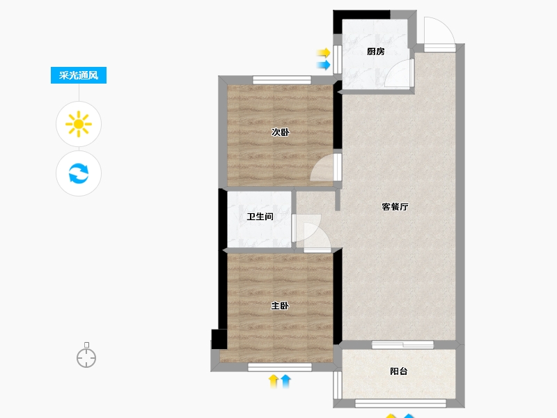 福建省-福州市-金辉优步悦山-57.00-户型库-采光通风