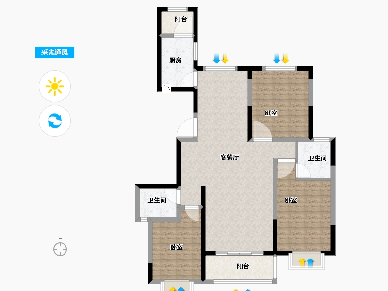 河南省-洛阳市-文兴水尚-108.55-户型库-采光通风