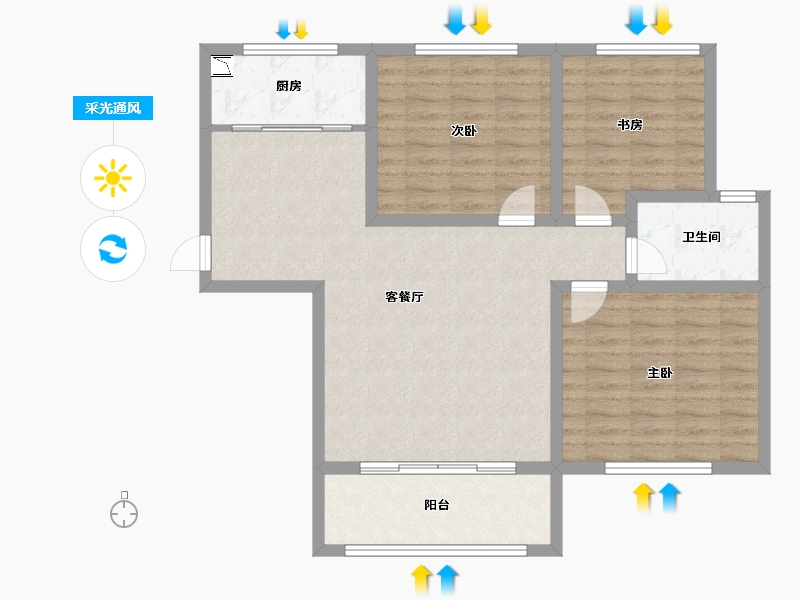 山东省-济南市-中国铁建明山秀水-92.01-户型库-采光通风