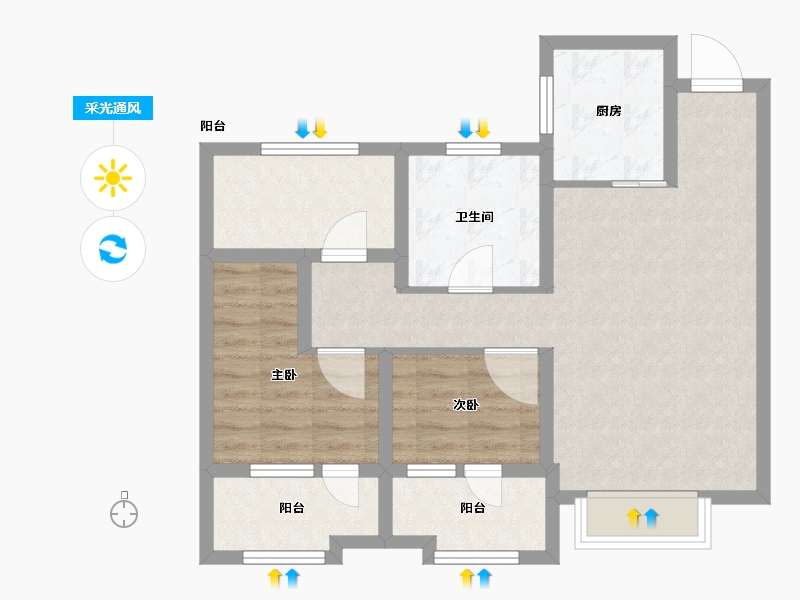 山东省-青岛市-星海府-71.00-户型库-采光通风