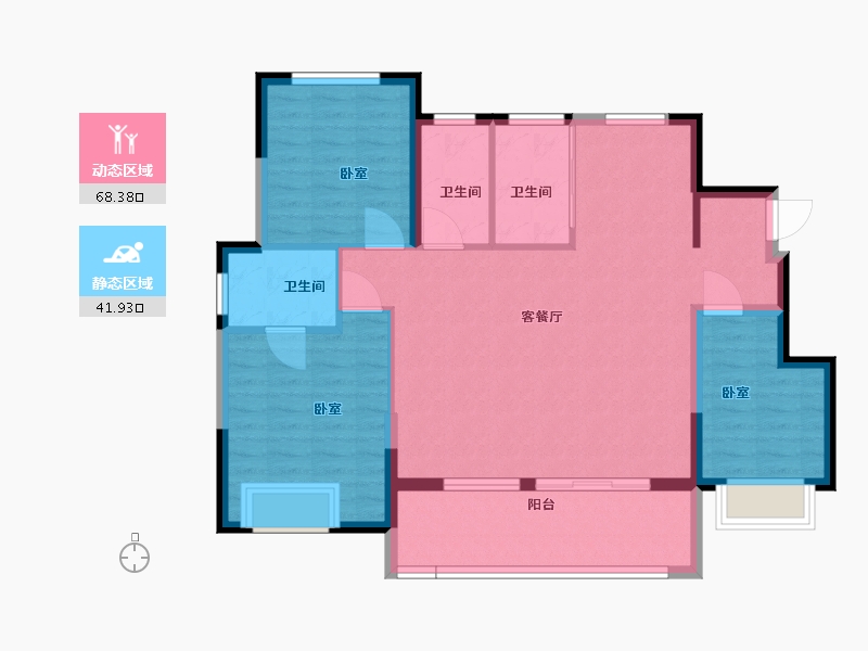 浙江省-绍兴市-海湾新城-100.00-户型库-动静分区