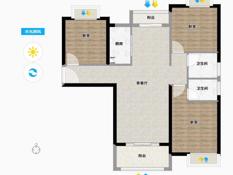 福建省-泉州市-学府公园-100.00-户型库-采光通风