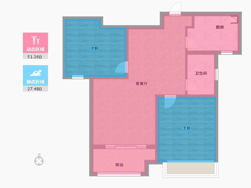 山东省-济南市-中国铁建明山秀水-69.91-户型库-动静分区