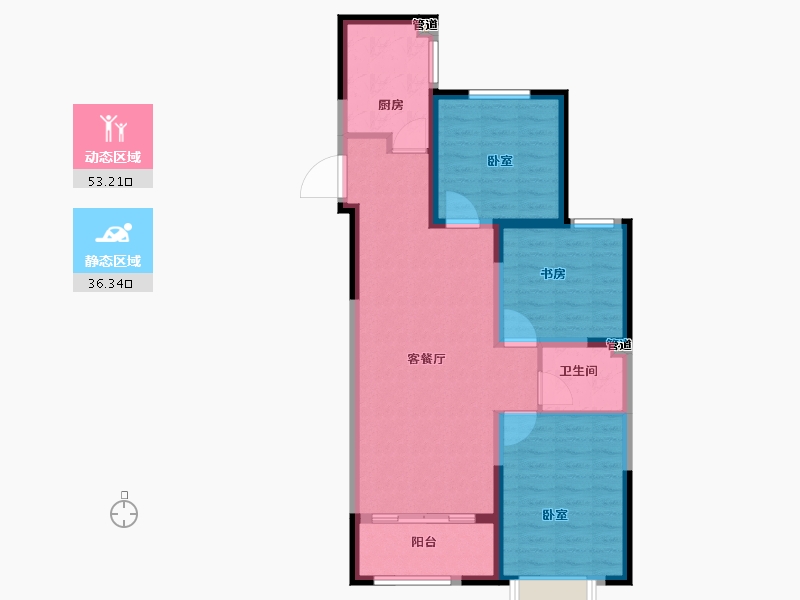 山东省-菏泽市-菏泽当代城-80.00-户型库-动静分区