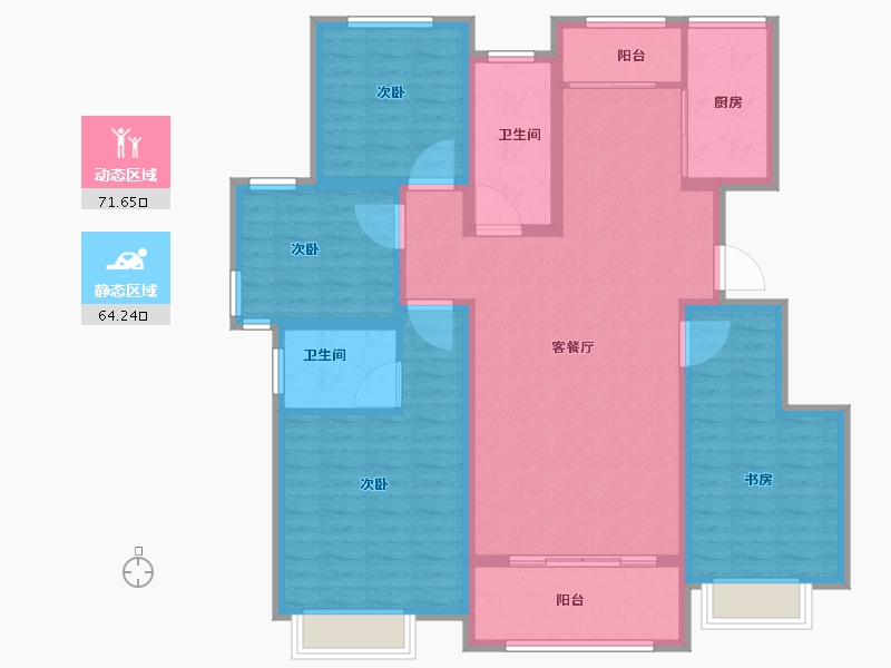 山东省-济南市-中洋和天下-122.00-户型库-动静分区