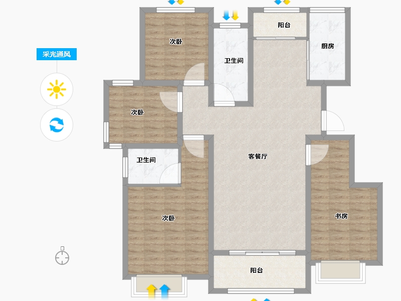 山东省-济南市-中洋和天下-122.00-户型库-采光通风