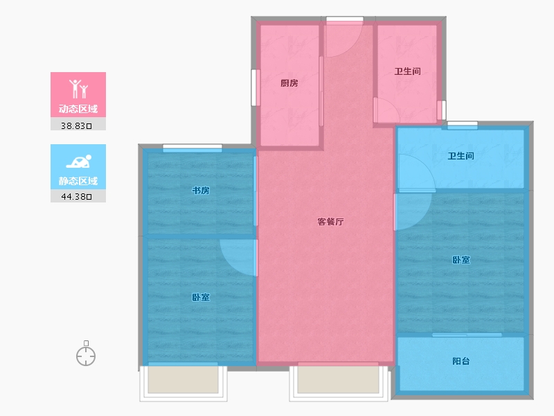 浙江省-嘉兴市-万科·城市之光-76.00-户型库-动静分区