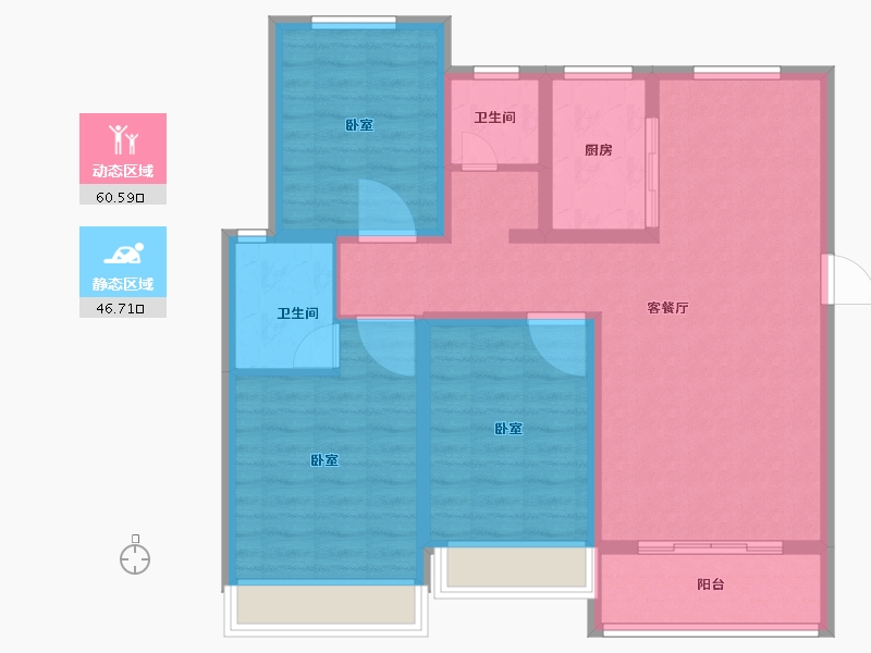 河南省-安阳市-丛台金悦湾-96.00-户型库-动静分区