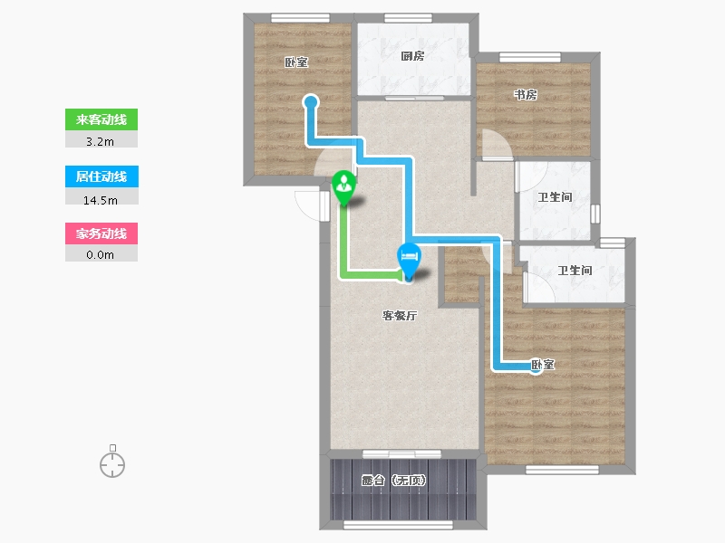 浙江省-绍兴市-龙山和枫雅园-86.78-户型库-动静线