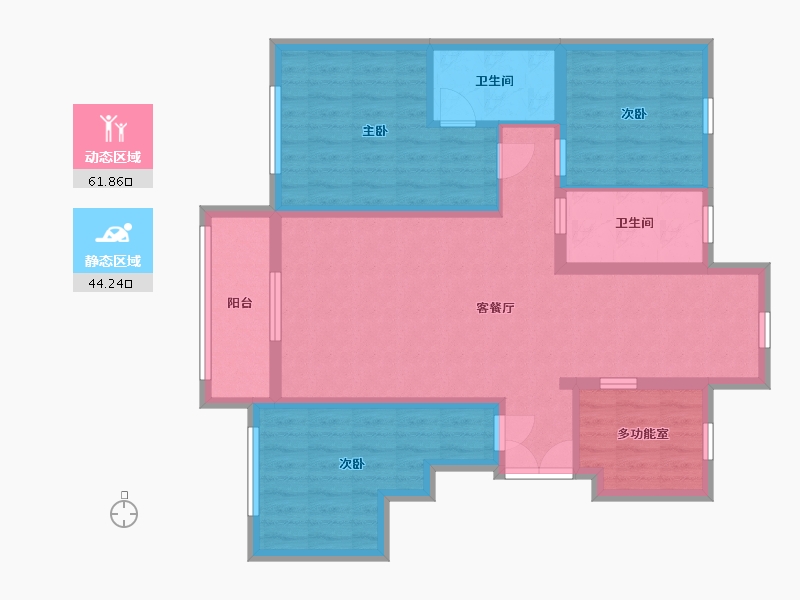 山东省-德州市-东海玉河院子-94.43-户型库-动静分区