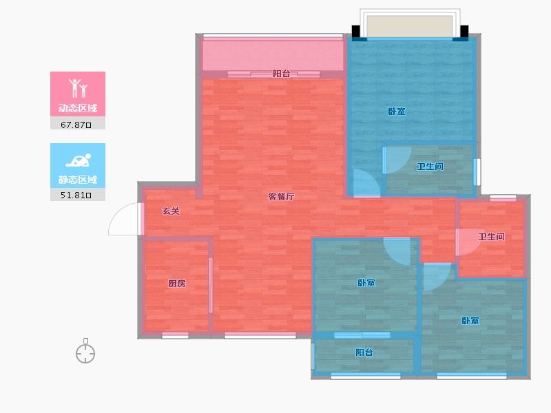 山东省-青岛市-裕龙润邦-109.00-户型库-动静分区